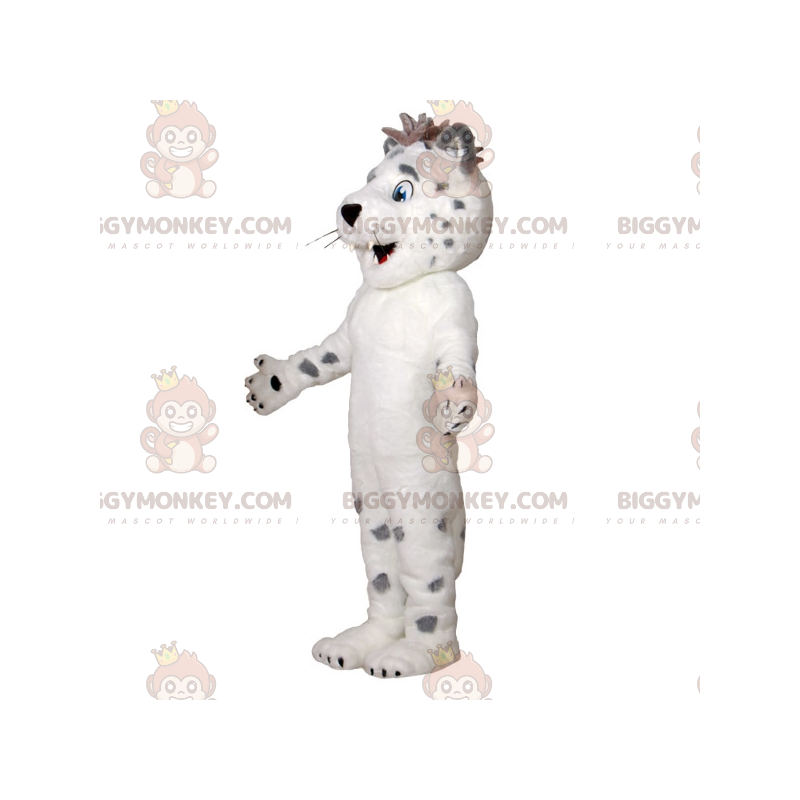 Costume de mascotte BIGGYMONKEY™ de tigre blanc et gris mignon Costume de mascotte BIGGYMONKEY™ de tigre blanc et gris mignon