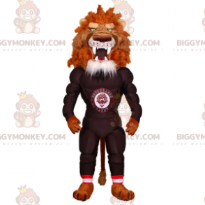 BIGGYMONKEY™ Maskottchenkostüm Sehr muskulöser einschüchternder Löwe in Sportkleidung - Löwenmaskottchen - BiggyMonkey.com