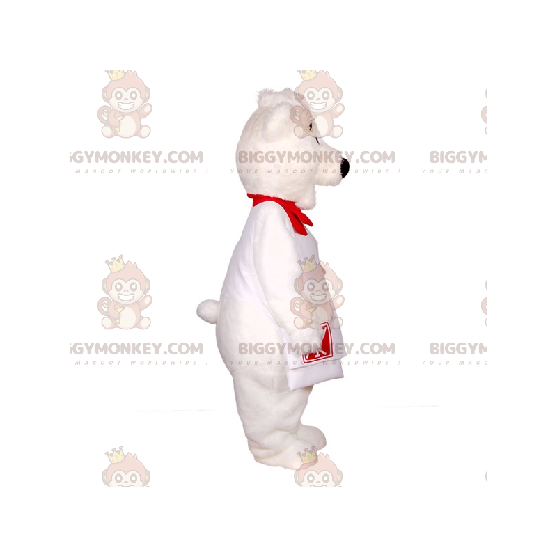 BIGGYMONKEY™ mascot costume of the famous white and purple BIGGYMONKEY™ mascot costume of the famous white and purple