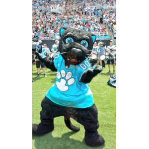 Big Black and Blue Cat BIGGYMONKEY™ Mascot Costume -