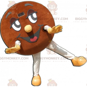 Brown Smiling Giant Round Cookie BIGGYMONKEY™ Mascot Costume -