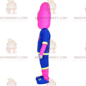 Pink Man BIGGYMONKEY™ Mascot Costume Dressed In Basketball