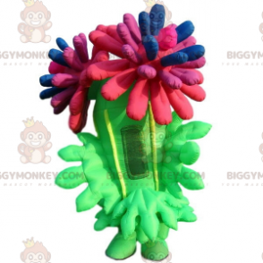 Uppblåsbar blomma BIGGYMONKEY™ maskotdräkt. jätte färgglad