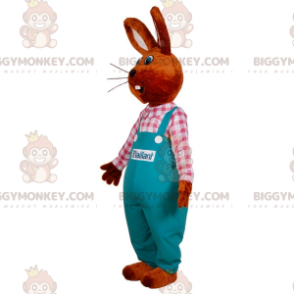 Bunny BIGGYMONKEY™ maskotkostyme kledd i kjeledress. Bonde BIGGYMONKEY™ maskotkostyme - Kanin maskot - BiggyMonkey.com