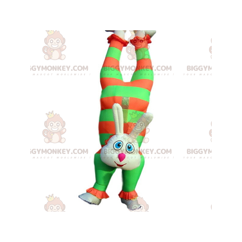 Farverig Circus Bunny Oppusteligt BIGGYMONKEY™ maskotkostume