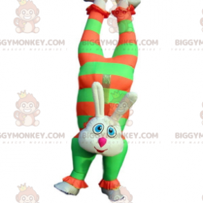 Farverig Circus Bunny Oppusteligt BIGGYMONKEY™ maskotkostume