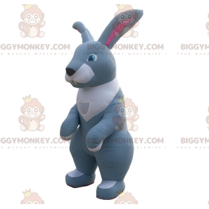 Obří šedobílý nafukovací zajíček s maskotem BIGGYMONKEY™ –