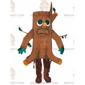 Sad looking giant tree trunk BIGGYMONKEY™ mascot costume. Tree