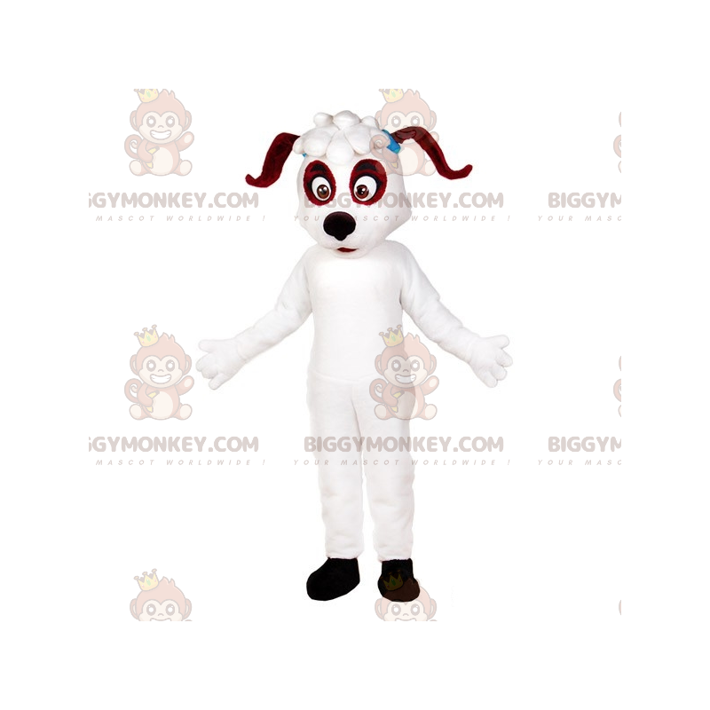Kostium maskotki BIGGYMONKEY™ biało-brązowy pies. kostium psa - Kostium maskotki BIGGYMONKEY™ biało-brązowy pies. kostium psa -
