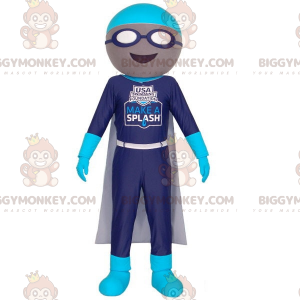Traje de mascota de nadador BIGGYMONKEY™ con gafas y capa -