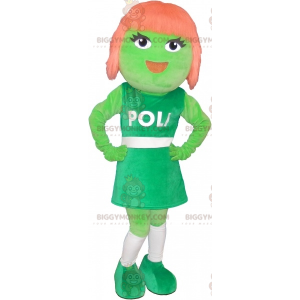 Green Girl with Red Hair BIGGYMONKEY™ Mascot Costume -