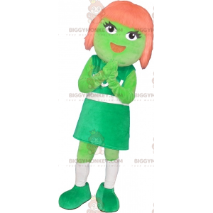 Costume da mascotte BIGGYMONKEY™ per ragazza verde con capelli