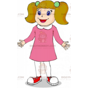 BIGGYMONKEY™ Costume da mascotte da ragazza rossa vestita di