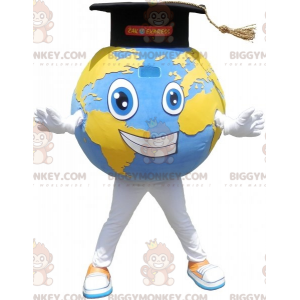 Kæmpe verdenskort BIGGYMONKEY™ maskotkostume med graduate hat - Uklassificerede maskoter - BIGGYMONKEY_06975 - BiggyMonkey.com