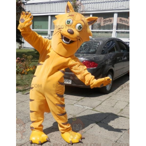 Zeer grappig oranje kat BIGGYMONKEY™ mascottekostuum. Katachtig