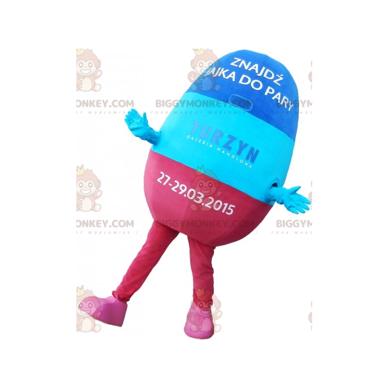 Blå og pink kæmpeæg BIGGYMONKEY™ maskotkostume. kæmpe påskeæg - Blå og pink kæmpeæg BIGGYMONKEY™ maskotkostume. kæmpe påskeæg -