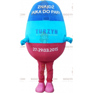 Μπλε και ροζ κοστούμι μασκότ BIGGYMONKEY™ γιγάντιο αυγό.
