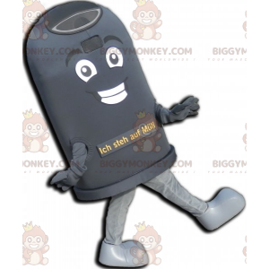 Giant Black Bin BIGGYMONKEY™ Mascot Costume. Dumpster