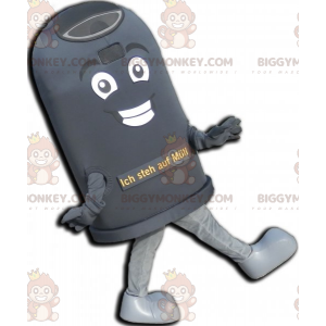 Giant Black Bin BIGGYMONKEY™ Maskotdräkt. Dumpster BIGGYMONKEY™ maskotdräkt - Maskot av objekt - BiggyMonkey.com