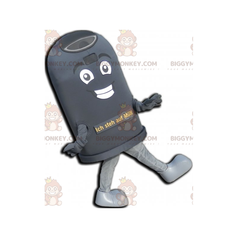 Giant Black Bin BIGGYMONKEY™ Maskotdräkt. Dumpster BIGGYMONKEY™ maskotdräkt - Maskot av objekt - BiggyMonkey.com
