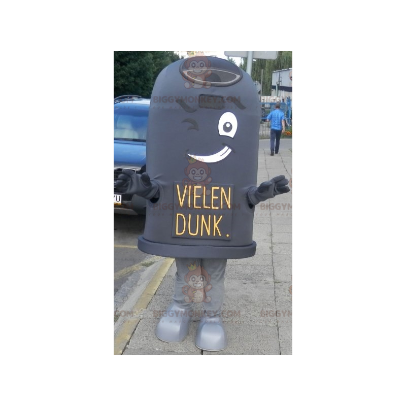 Giant Black Bin BIGGYMONKEY™ Maskottchenkostüm. Müllcontainer - Maskottchen von Objekten - BIGGYMONKEY_06983 - BiggyMonkey.com