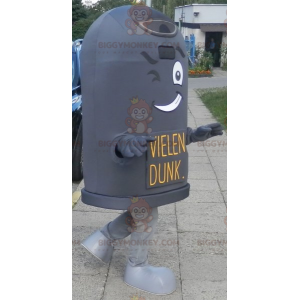 Kæmpe sort skraldespand BIGGYMONKEY™ maskotkostume. Container kostume