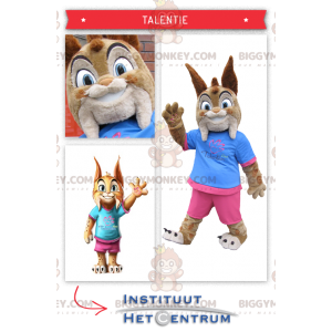 BIGGYMONKEY™ Maskottchenkostüm eines niedlichen kleinen Luchses
