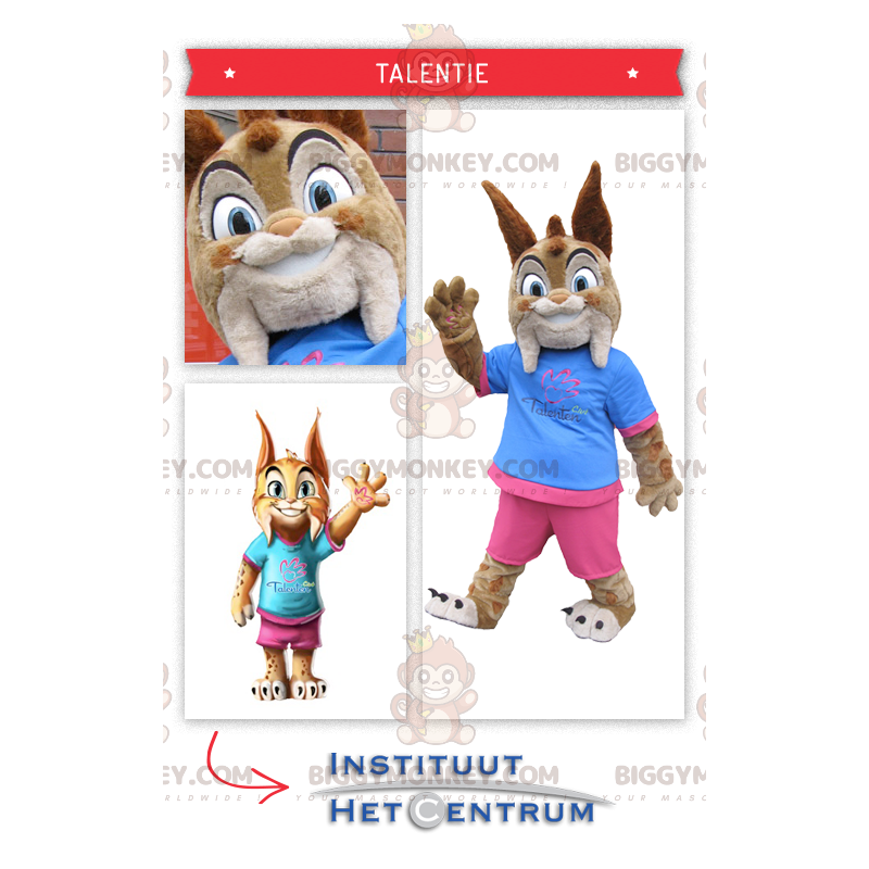 BIGGYMONKEY™ costume mascotte della simpatica piccola lince BIGGYMONKEY™ costume mascotte della simpatica piccola lince