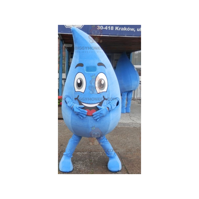 Disfraz de mascota gigante gota de agua sonriente BIGGYMONKEY™. Disfraz de mascota gigante gota de agua sonriente BIGGYMONKEY™.