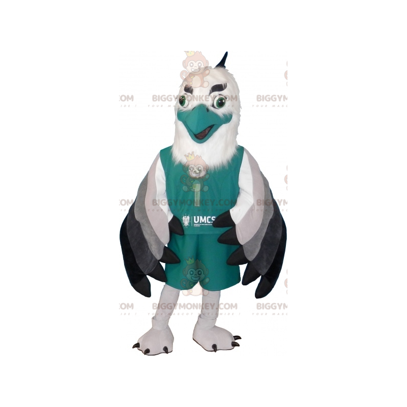 Costume de mascotte BIGGYMONKEY™ d'oiseau vert de Taille L (175-180 CM)