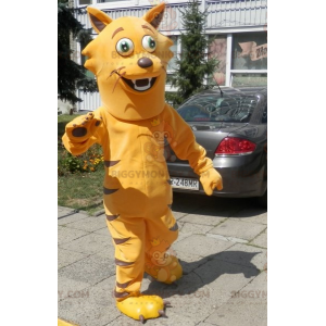 Pomarańczowo-brązowy kostium maskotki kota BIGGYMONKEY™.