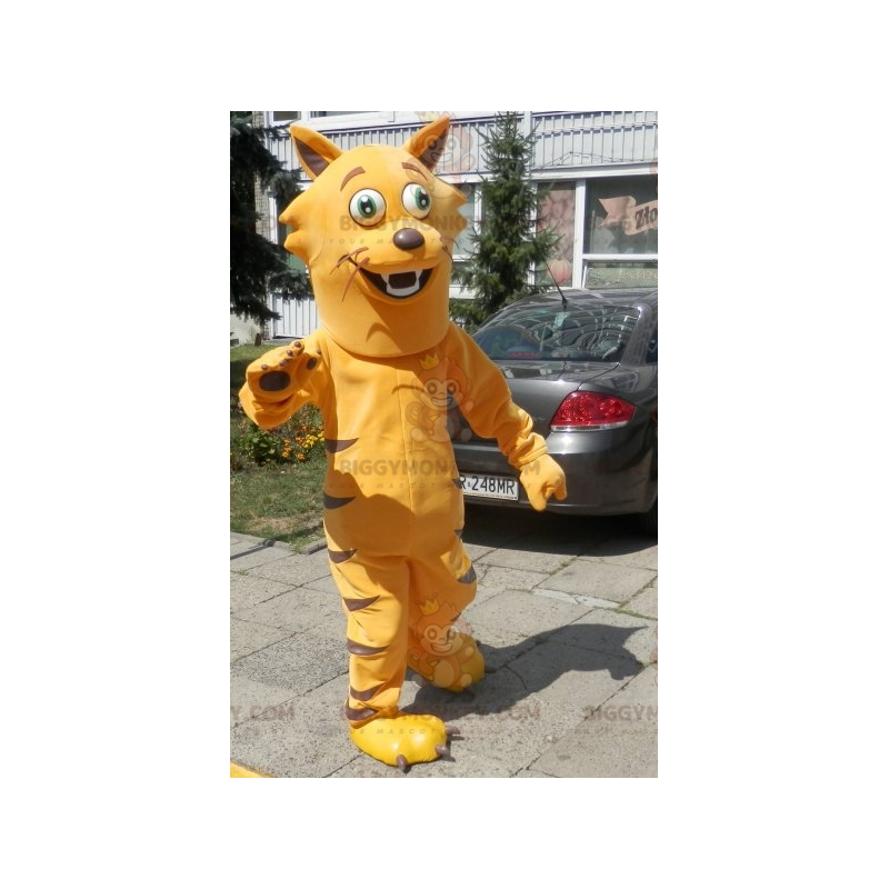 Fato de mascote BIGGYMONKEY™ de gato laranja e castanho. Traje Fato de mascote BIGGYMONKEY™ de gato laranja e castanho. Traje
