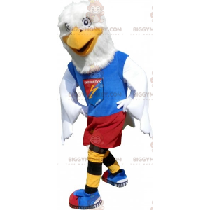 Eagle BIGGYMONKEY™ maskotkostume klædt i sportstøj. Fugl
