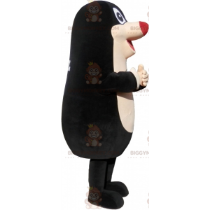 Jätte mullvad BIGGYMONKEY™ maskotdräkt. Svart och vit mullvadsdräkt
