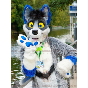 Disfraz de mascota BIGGYMONKEY™ para perro todo peludo, azul