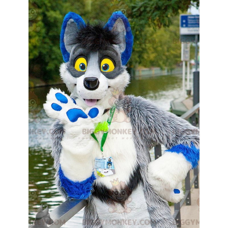 Disfraz de mascota BIGGYMONKEY™ para perro todo peludo, azul