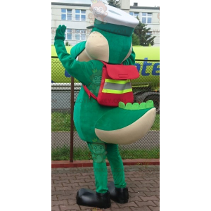 Grønn krokodille BIGGYMONKEY™ maskotkostyme med kapteinhette - Krokodille maskot - BIGGYMONKEY_07002 - BiggyMonkey.com