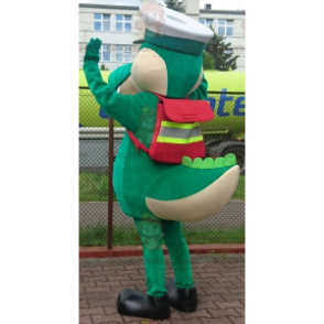 Grønn krokodille BIGGYMONKEY™ maskotkostyme med kapteinhette - Krokodille maskot - BIGGYMONKEY_07002 - BiggyMonkey.com