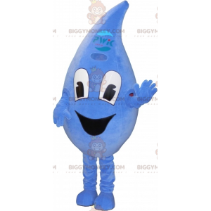 Giant smiling water drop BIGGYMONKEY™ mascot costume. Water