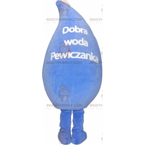 Kostým maskota obřího usmívajícího se vodní kapky BIGGYMONKEY™.