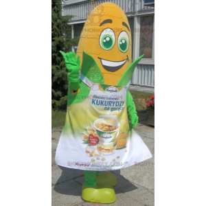 Στολή μασκότ Giant Corn Cob BIGGYMONKEY™ με πράσινα μάτια και ποδιά - Μασκότ λαχανικών - BIGGYMONKEY_07006 - BiggyMonkey.com