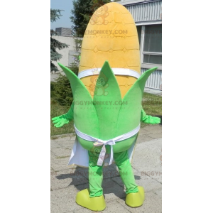 Στολή μασκότ Giant Corn Cob BIGGYMONKEY™ με πράσινα μάτια και ποδιά - Μασκότ λαχανικών - BIGGYMONKEY_07006 - BiggyMonkey.com
