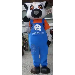 Στολή μασκότ για Giant Grey White and Black Lemur BIGGYMONKEY™
