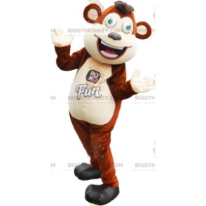 BIGGYMONKEY™ Mascot Costume Brown and White Great Ape with