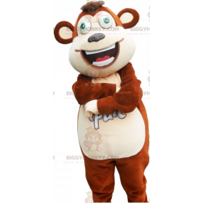 BIGGYMONKEY™ Mascot Costume Brown and White Great Ape with