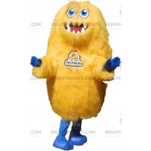 Costume de mascotte BIGGYMONKEY™ de créature jaune poilue.