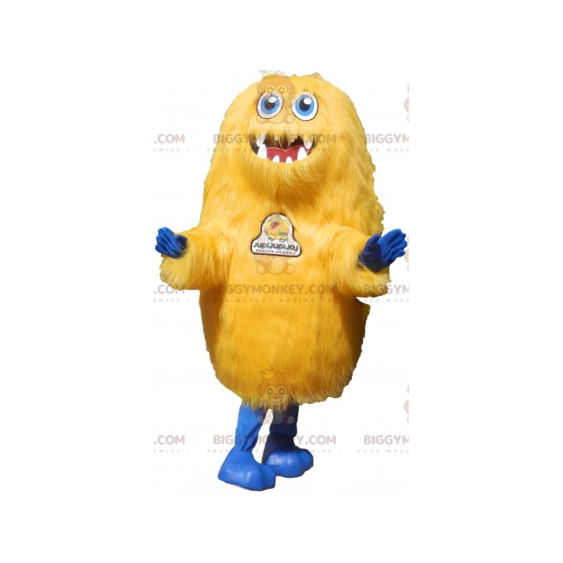 Furry Yellow Creature BIGGYMONKEY™ Mascot Costume. Grizzly Bear