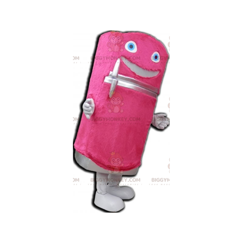 Costume de mascotte BIGGYMONKEY™ de frigo de distributeur rose Costume de mascotte BIGGYMONKEY™ de frigo de distributeur rose