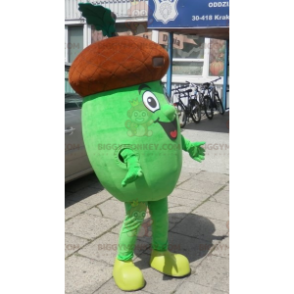 Kæmpe brunt og grønt agern BIGGYMONKEY™ maskotkostume. Acorn kostume - Vegetabilske maskot - BIGGYMONKEY_07026 - BiggyMonkey.com