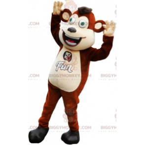 Bruine en witte aap met groene ogen BIGGYMONKEY™